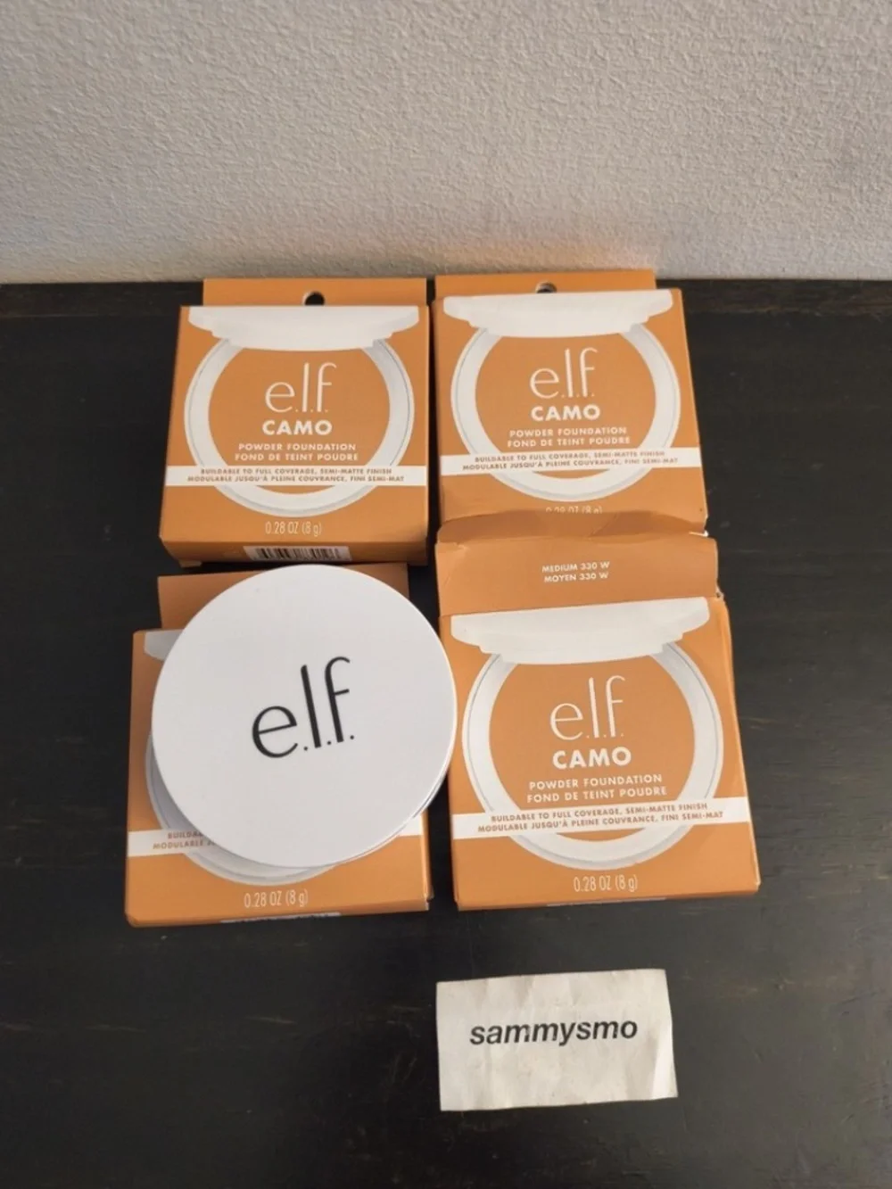 E.L.F. elf CAMO Powder Foundation semi matte finish, Medium 330 W x4